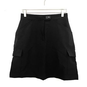 Vintage Y2K No Boundaries Cargo Pocket Utility Black Mini Skirt Size 7 26